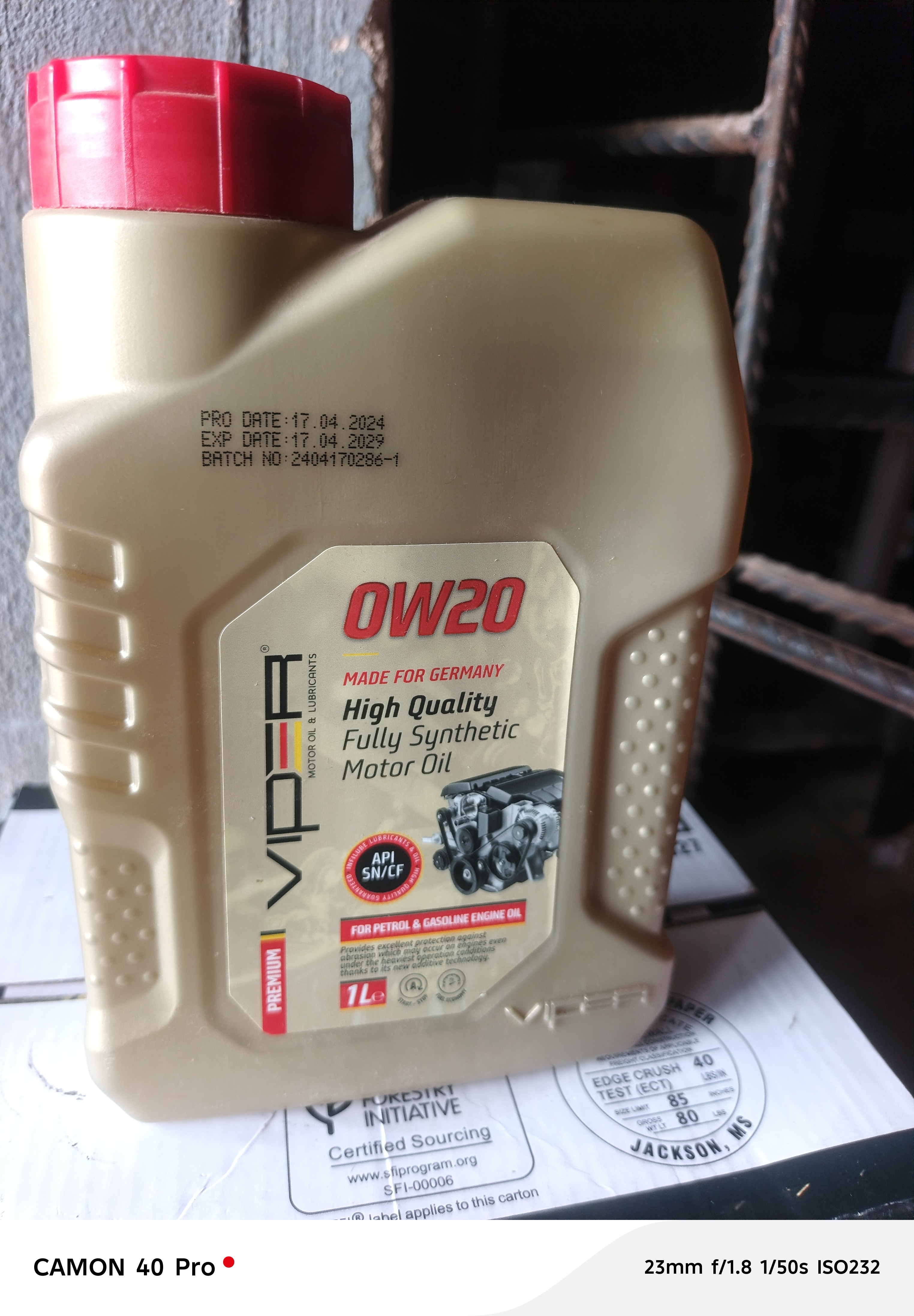 VIPOIL 0W-20 Fully Synthetic Engine Oil – C3/C4 DPF, 1 Litres